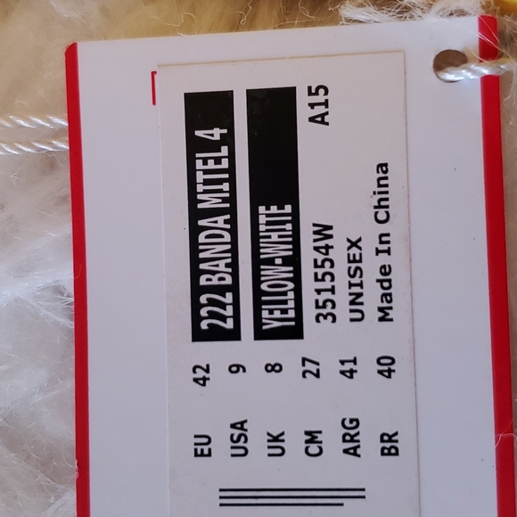 Kappa Unisex 222 Banda Mitel 4 Yellow-White Sandal Slide Size 9 - Picture 3 of 12